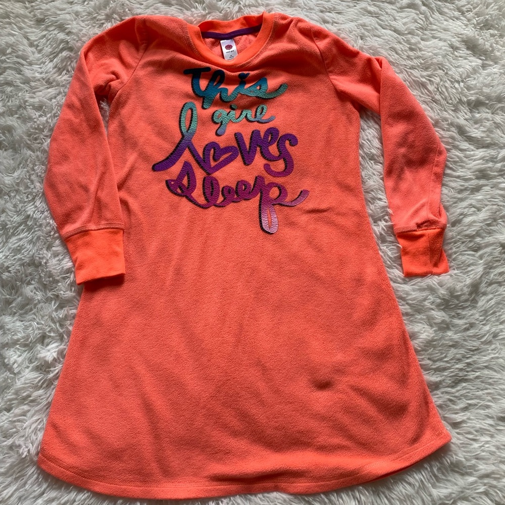 Total girl | Girls PJs sz large fleece sleepwear girls pajama dress long sleeve